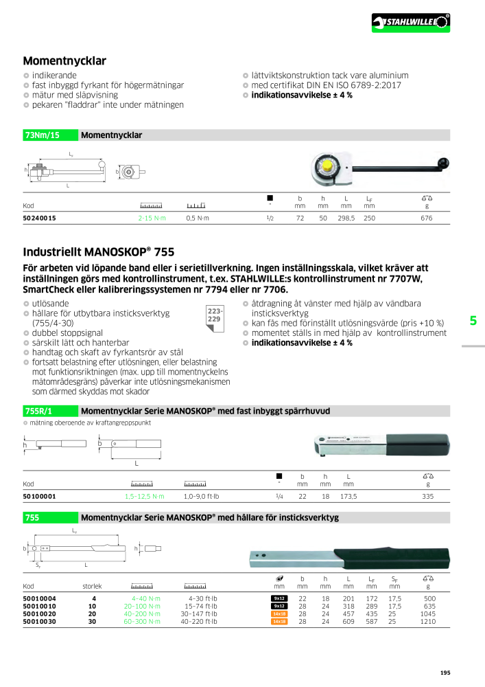 STAHLWILLE huvudkatalog handverktyg NO.: 2249 - Page 197