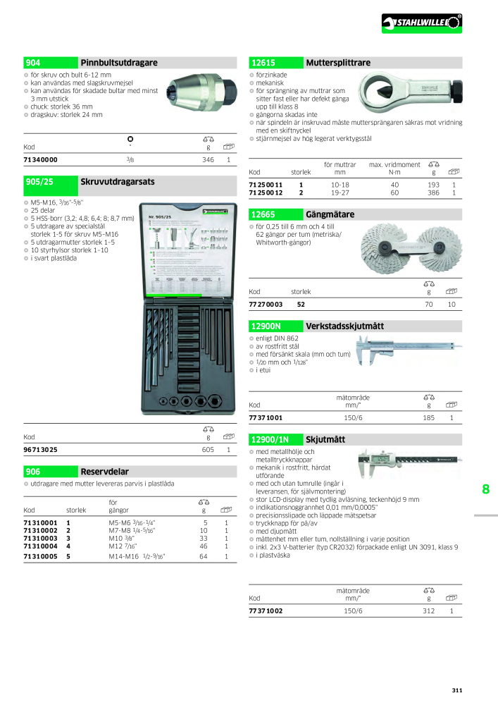 STAHLWILLE huvudkatalog handverktyg NEJ.: 2249 - Sida 313