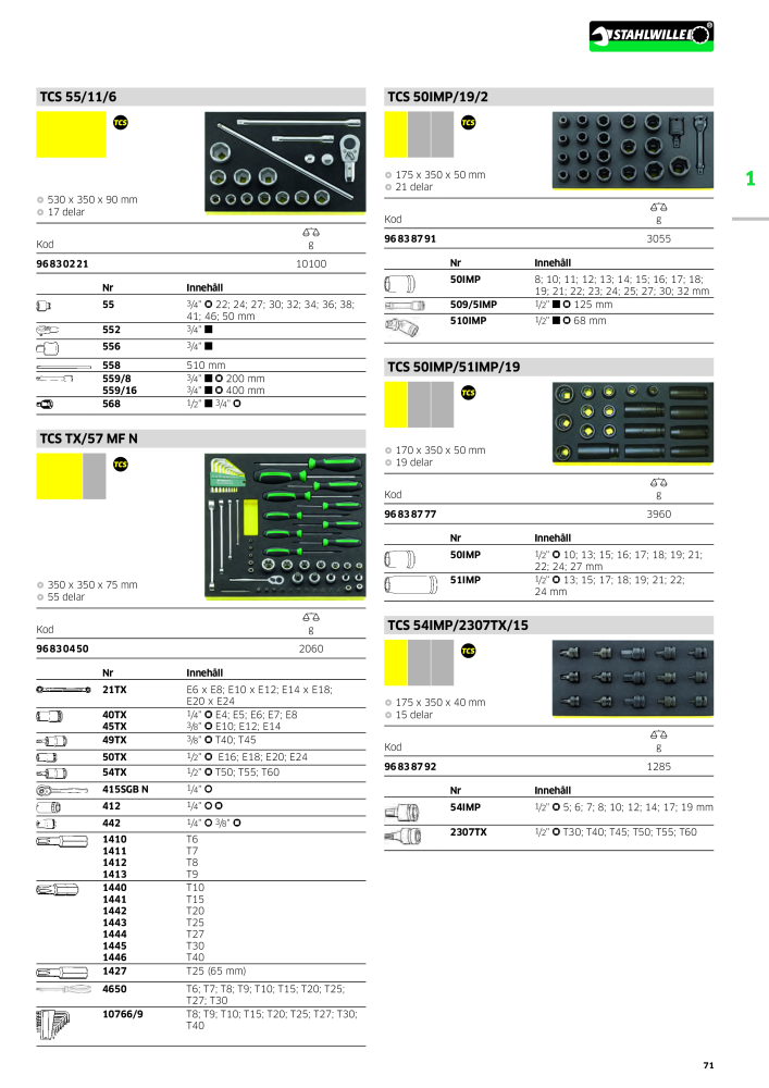 STAHLWILLE huvudkatalog handverktyg NEJ.: 2249 - Sida 73