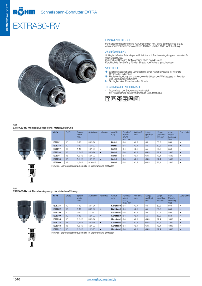 Röhm - Bohrfutter Katalog NR.: 2259 - Seite 18