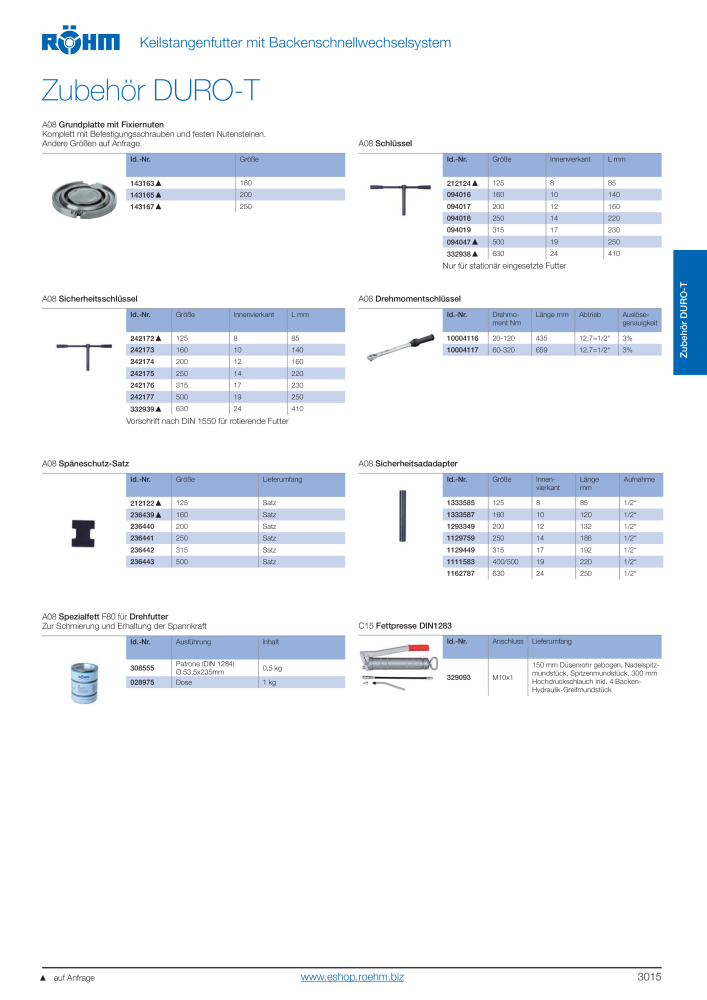 Röhm - Drehfutter und Planscheiben NR.: 2260 - Seite 17