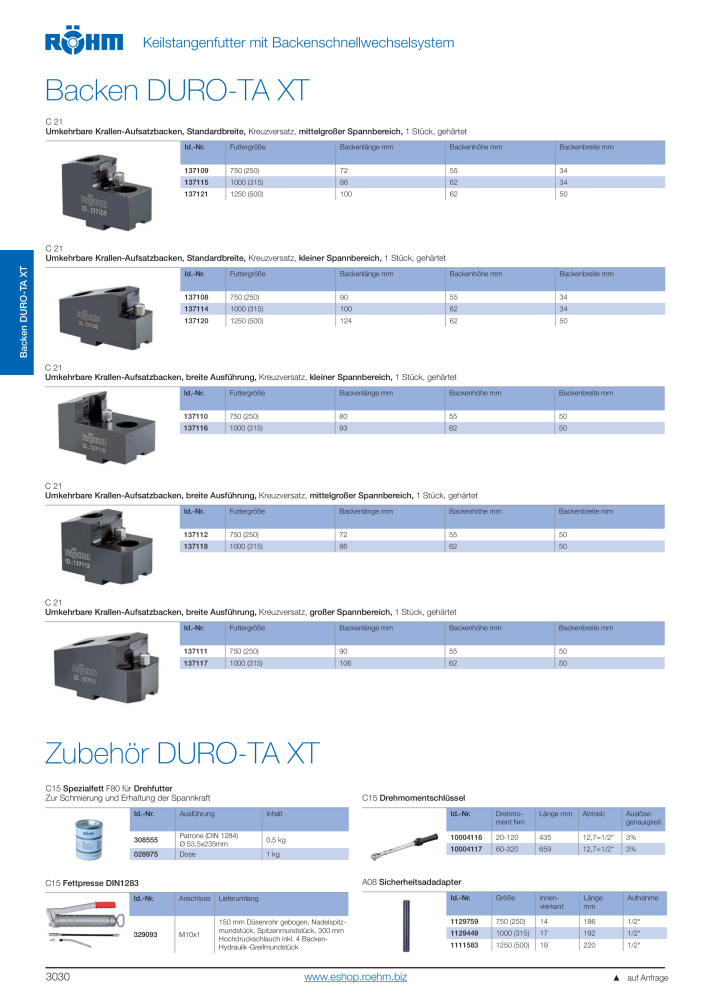 Röhm - Drehfutter und Planscheiben NR.: 2260 - Seite 32