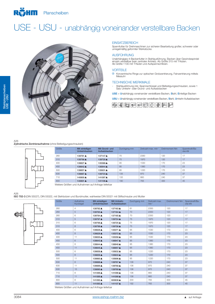 Röhm - Drehfutter und Planscheiben NR.: 2260 - Seite 86