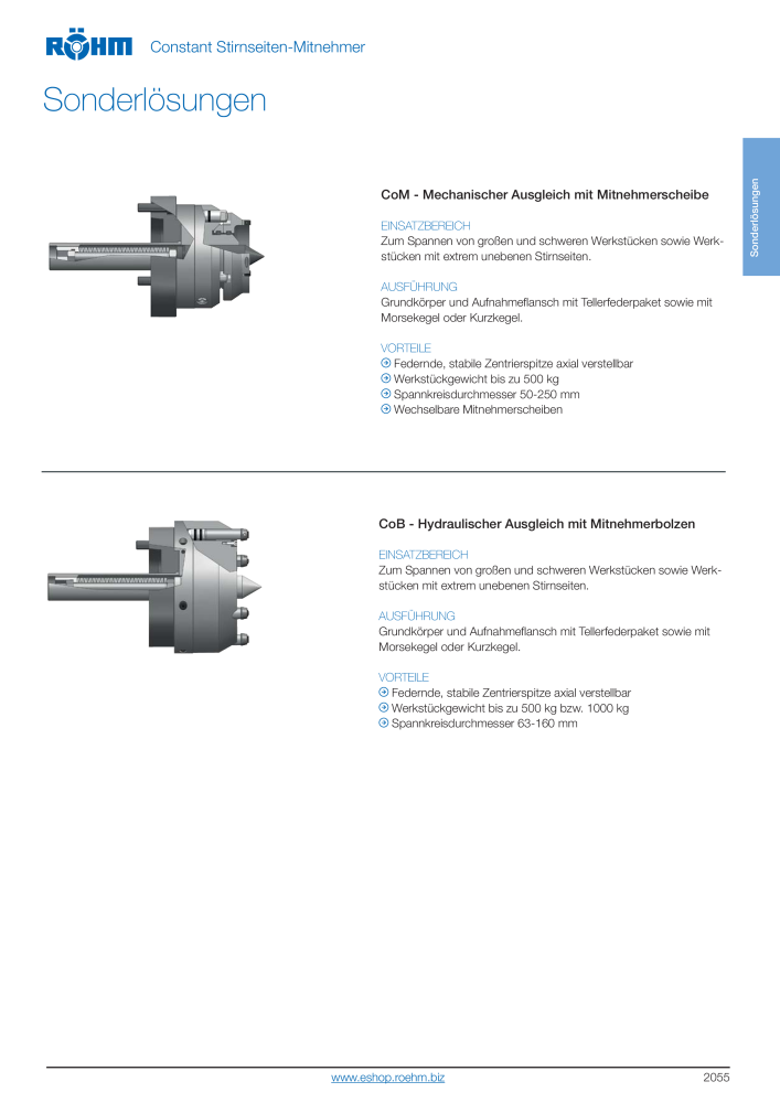Röhm - Zentrierspitzen und Stirnseiten-Mitnehmer NR.: 2262 - Seite 57