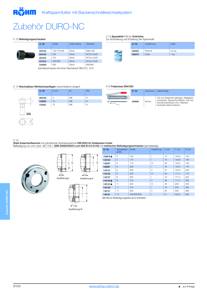 Röhm - Kraftspannfutter und Zylinder-Luenetten NO.: 2265 - Page 106
