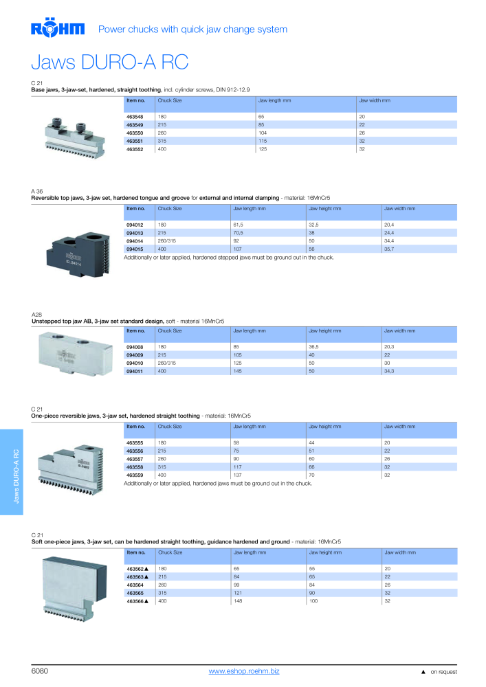 Röhm - Power chucks and cylinders - steady rests Nº: 2273 - Página 82