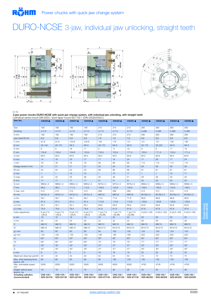 Röhm - Power chucks and cylinders - steady rests Nº: 2273 - Página 91