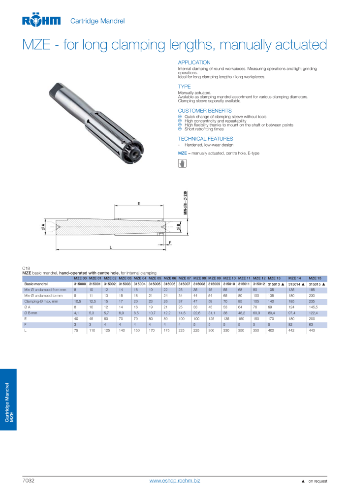 Röhm - Mandrels collet chucks NO.: 2274 - Page 34