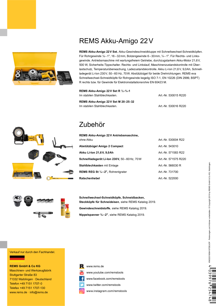 REMS Akku-Amigo 22 V NR.: 2288 - Seite 4