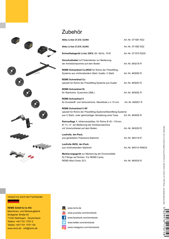 REMS Akku-Cento 22V n.: 2289 - Pagina 2