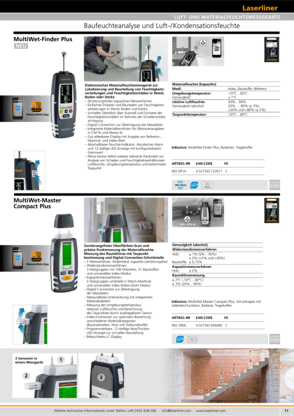 Laserliner MultiWet-Master Compact Plus (BLE) 082.390A