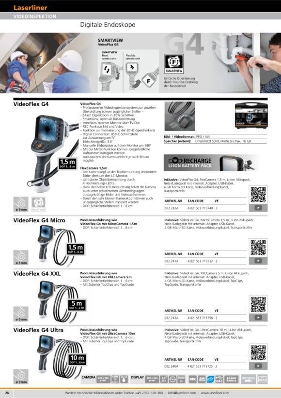 Laserliner VideoFlex G4 (9mm; 1,5m) 082.242A