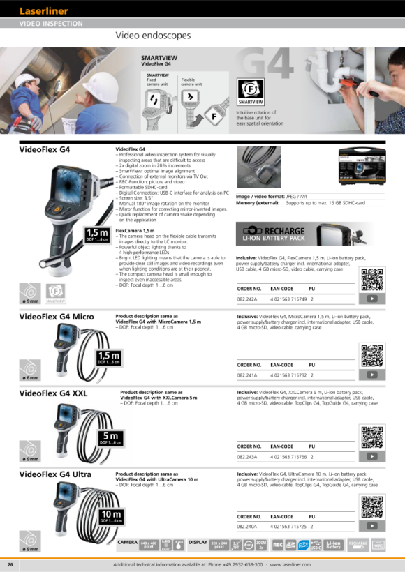 Laserliner VideoFlex G4 XXL (9mm; 5m) 082.243A