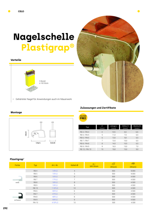 CELO Nagelschelle Plastigrap - weiß RB-4 - Apolo MEA 14PLG