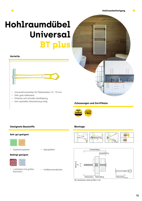 CELO Blister Hohlraumdübel Universal mit Schraube BT M8 K - Apolo MEA 58BTK2