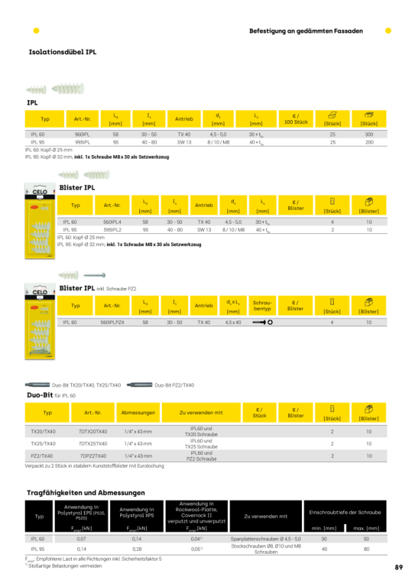 CELO Isolationsdübel IPL 95 - Apolo MEA 995IPL