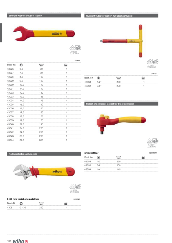 Wiha Verlängerung isoliert 246 1/4" - 75 mm 43059