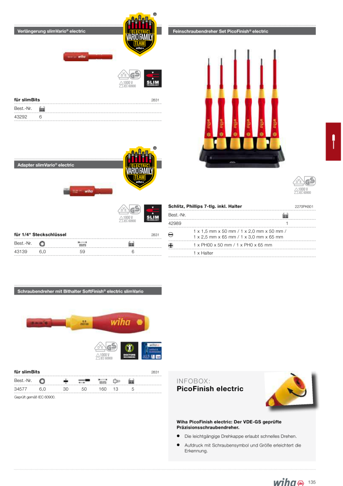 Wiha Hauptkatalog NR.: 2373 - Strona 135