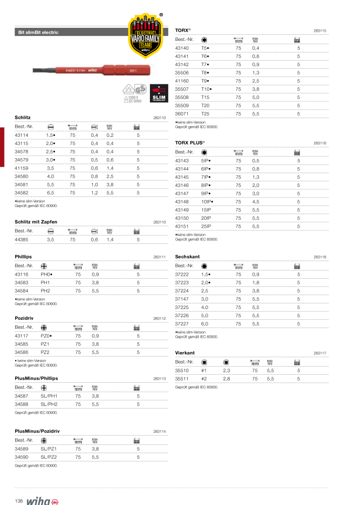 Wiha Hauptkatalog NR.: 2373 - Seite 138