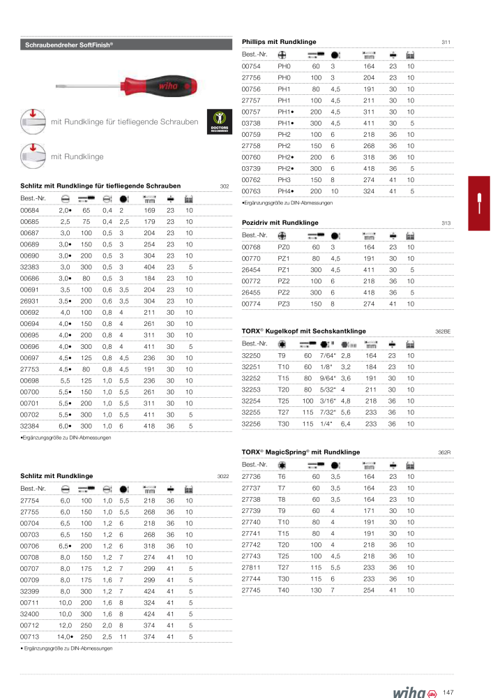 Wiha Hauptkatalog Č. 2373 - Strana 147