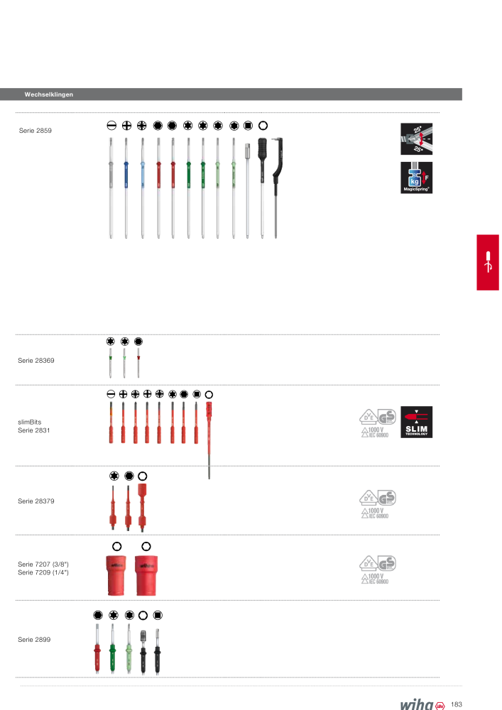 Wiha Hauptkatalog Č. 2373 - Strana 183