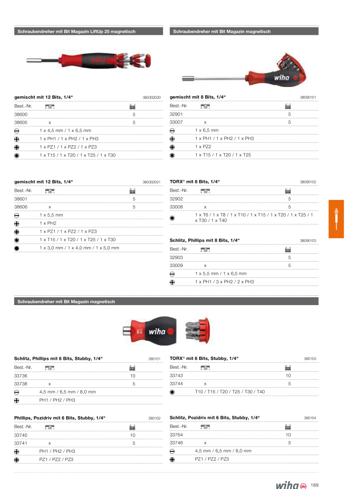 Wiha Hauptkatalog NR.: 2373 - Side 189