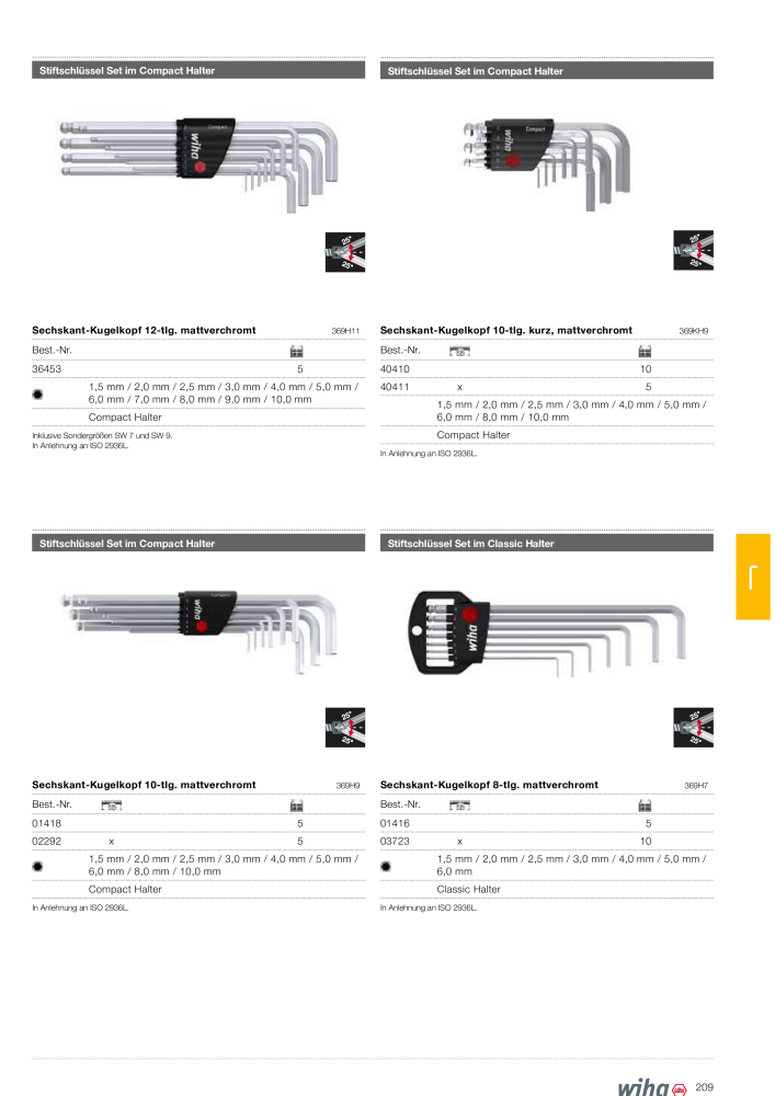 Wiha Hauptkatalog NR.: 2373 - Strona 209