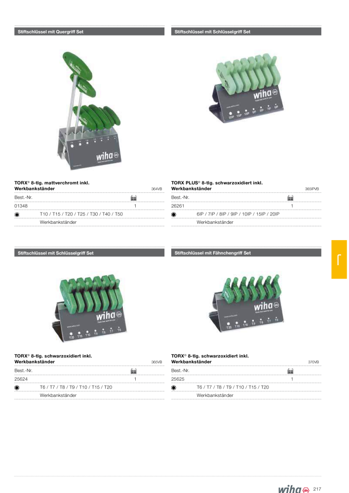 Wiha Hauptkatalog Nb. : 2373 - Page 217