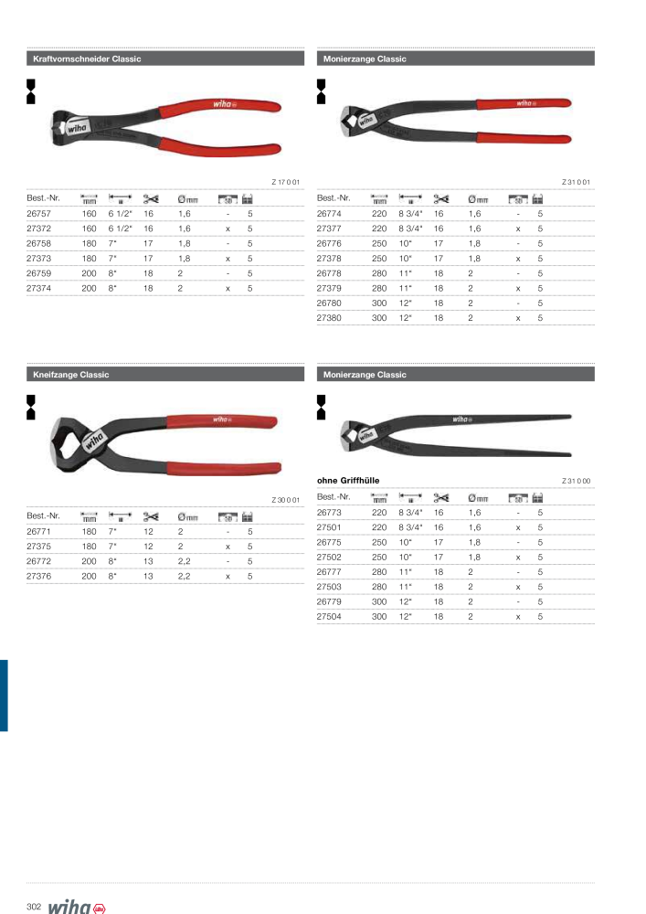 Wiha Hauptkatalog Č. 2373 - Strana 302
