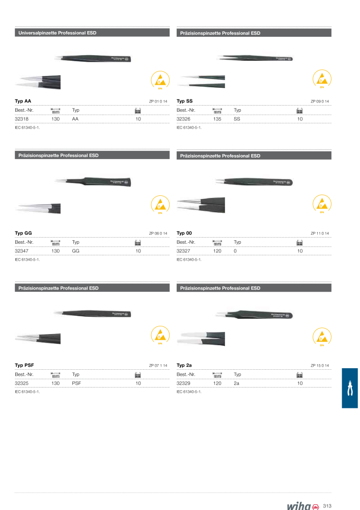 Wiha Hauptkatalog Č. 2373 - Strana 313