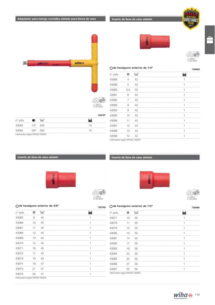 Wiha Catálogo principal NR.: 2385 - Side 149