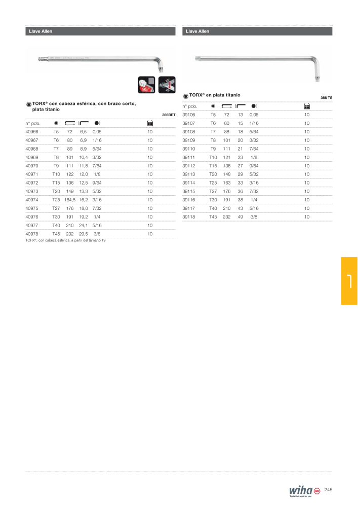 Wiha Catálogo principal NR.: 2385 - Side 245