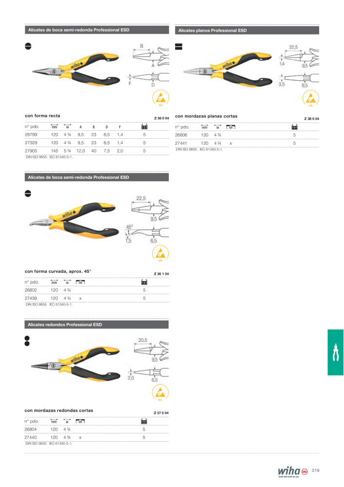 Wiha Catálogo principal NEJ.: 2385 - Sida 319