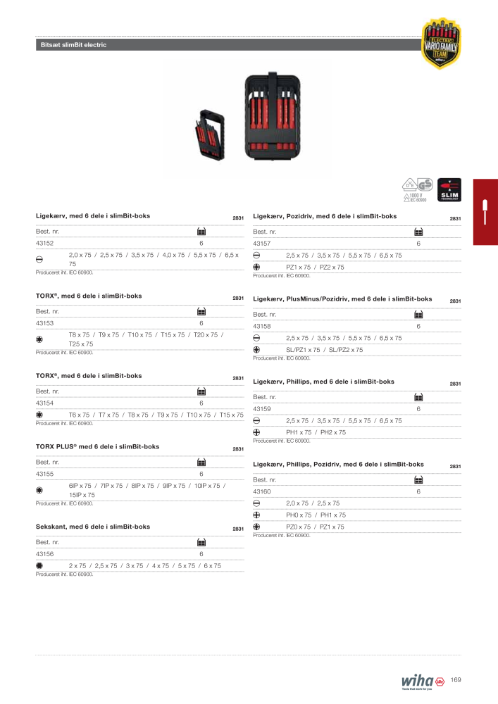 Wiha hovedkatalog Nb. : 2387 - Page 169