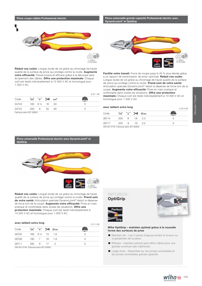 Outils Wiha pour électriciens NR.: 2388 - Pagina 103