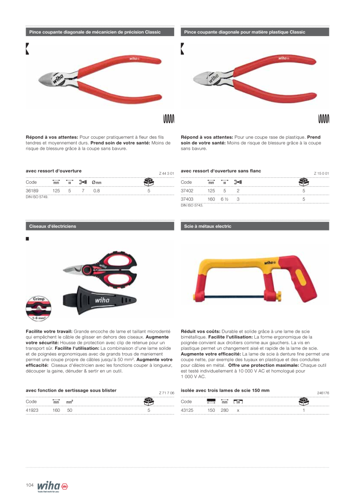 Outils Wiha pour électriciens Č. 2388 - Strana 104