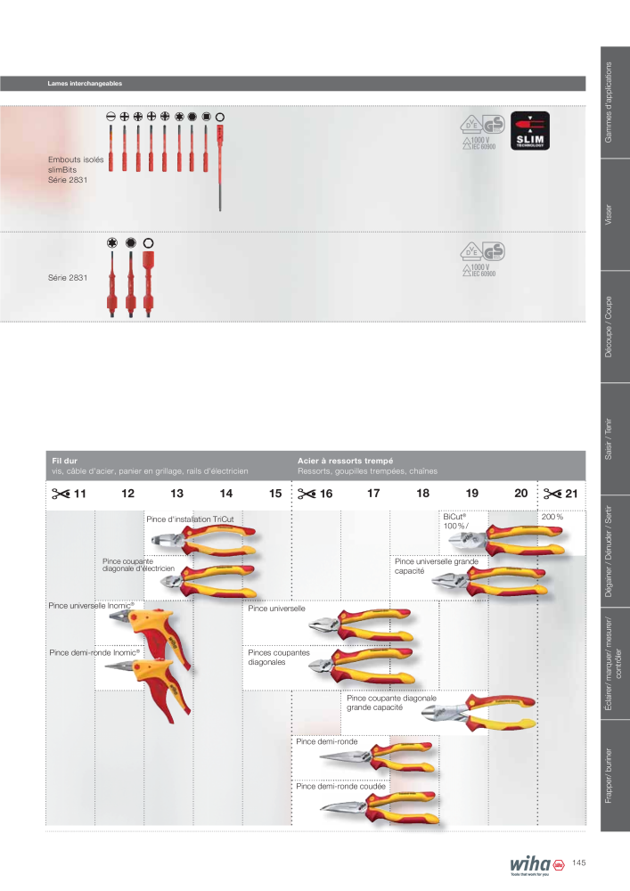 Outils Wiha pour électriciens Nb. : 2388 - Page 145