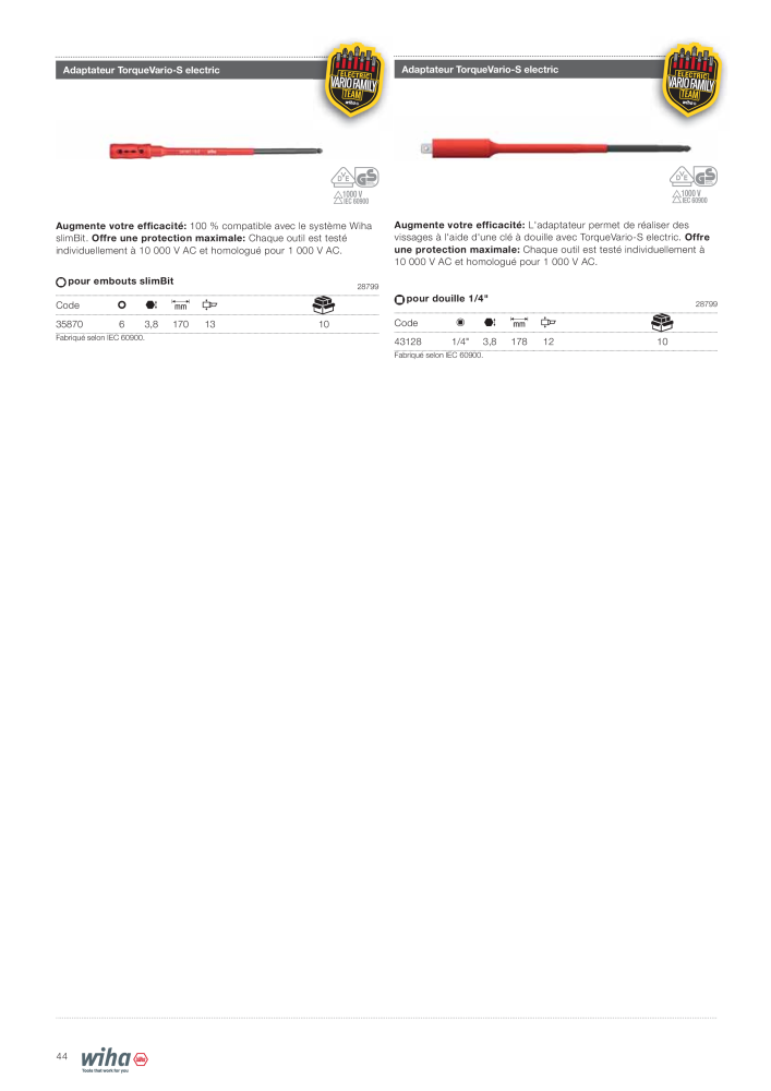 Outils Wiha pour électriciens Č. 2388 - Strana 44