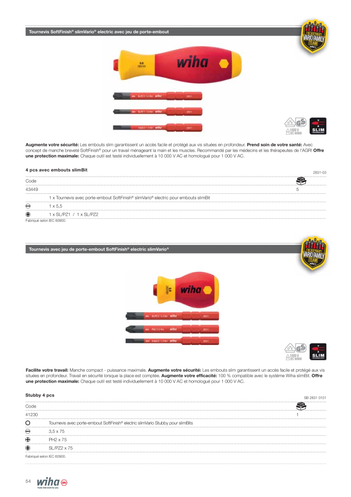 Outils Wiha pour électriciens Nº: 2388 - Página 54