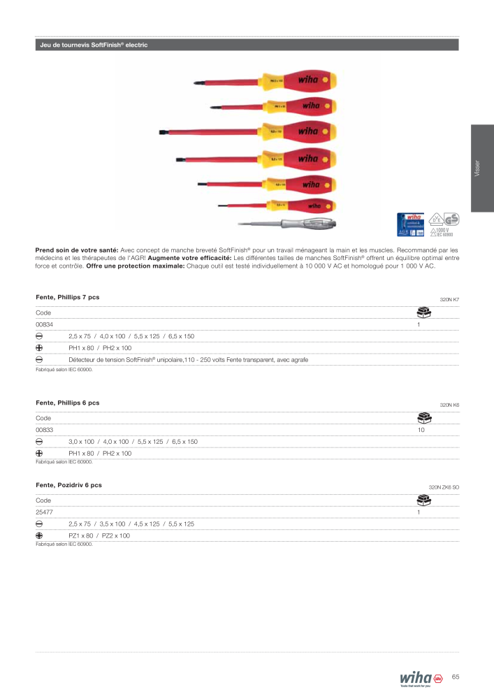 Outils Wiha pour électriciens Nº: 2388 - Página 65