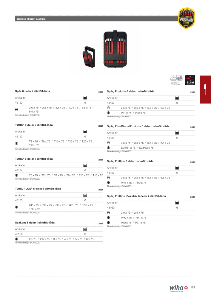 Wiha huvudkatalog Nb. : 2393 - Page 169