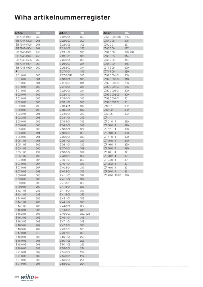 Wiha huvudkatalog NR.: 2393 - Strona 356