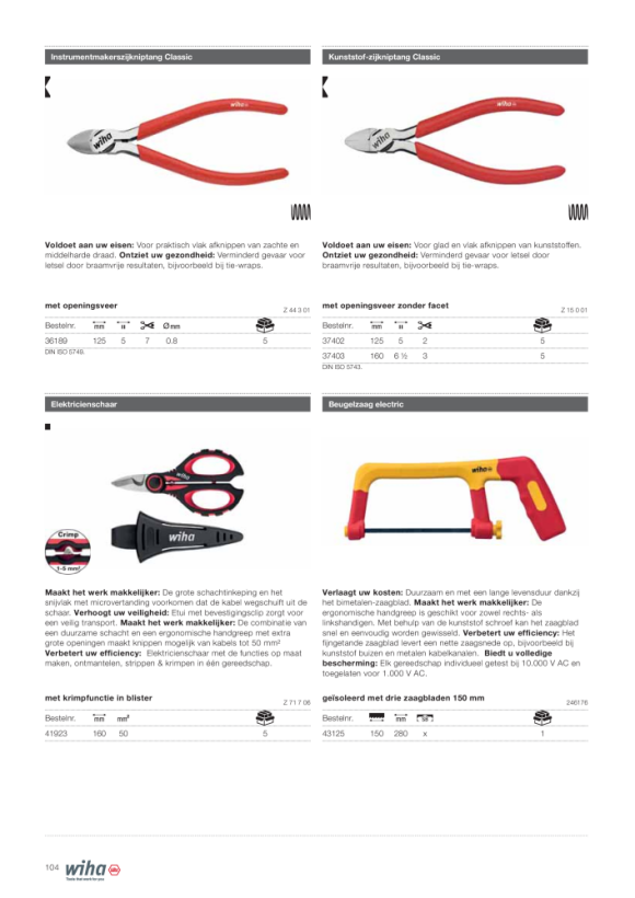 Wiha Elektricienschaar met krimpfunctie in blister (41923) 160 mm