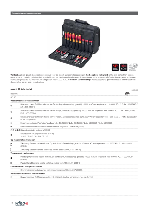 Wiha Schroevendraaier SoftFinish electric sleufkop (00826) 5,5 mm x 125 mm