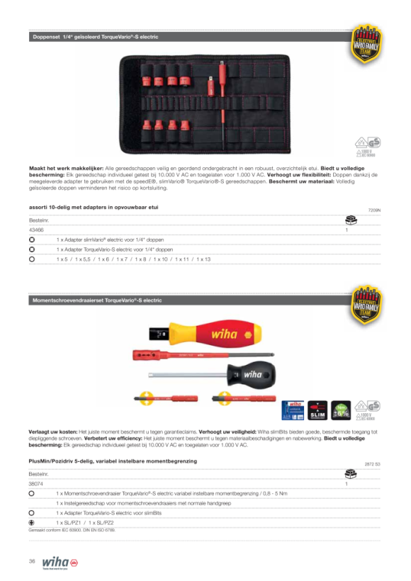 Wiha Momentschroevendraaier TorqueVario®-S electric variabel instelbare momentbegrenzing (26625) 0,5-2,0 Nm, 3,8 mm