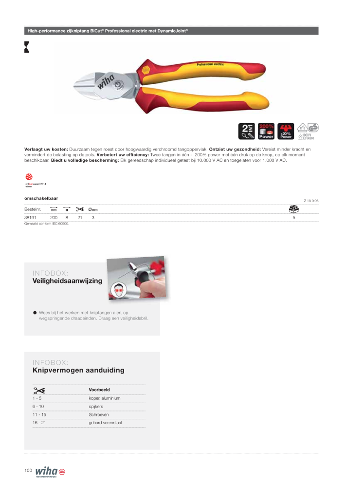Wiha gereedschap voor de electricien Nº: 2394 - Página 100