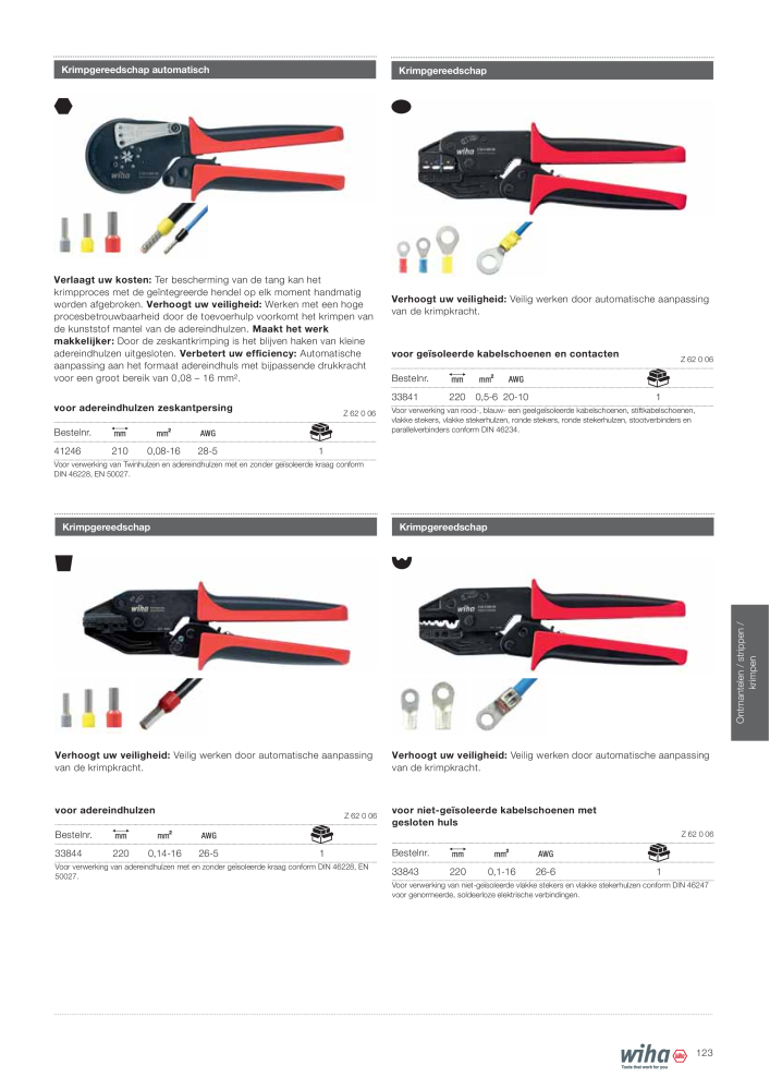 Wiha gereedschap voor de electricien Nº: 2394 - Página 123