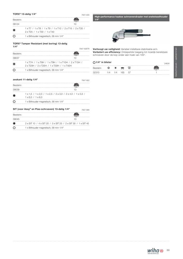 Wiha gereedschap voor de electricien NO.: 2394 - Page 89