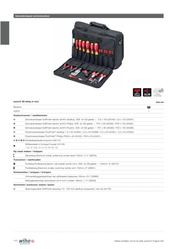 Wiha Gereedschapset elektricien assorti 31-delig in etui (41241)