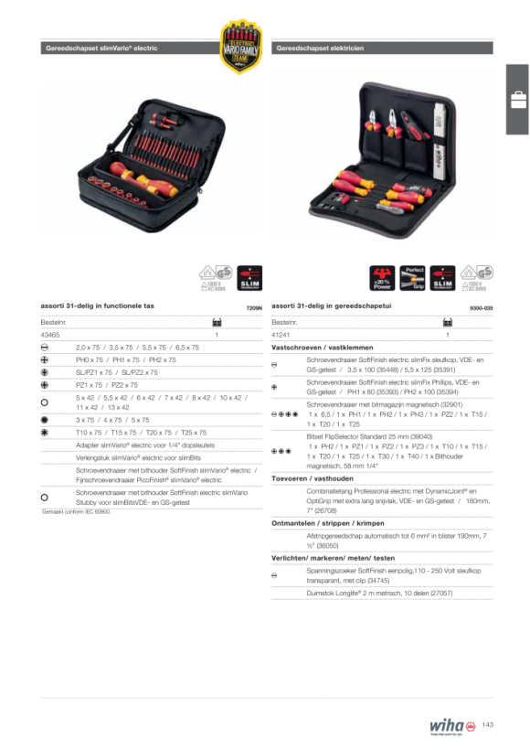 Wiha Gereedschapset elektricien assorti 31-delig in etui (41241)